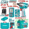 Bộ combo máy vặn vít, cân mực, đo khoảng cách dùng pin 16V Total TOSLI250886