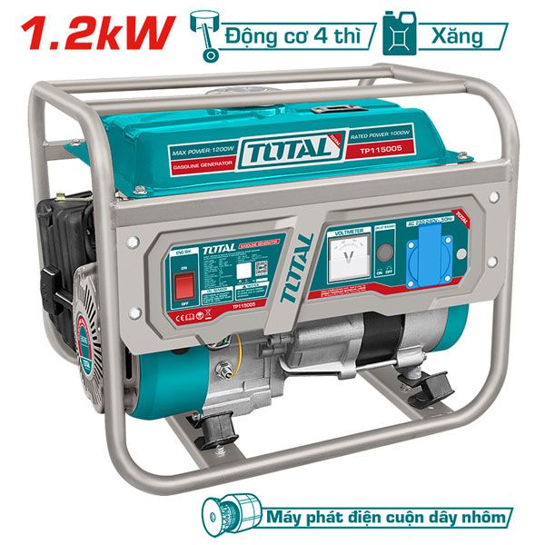  Máy phát điện dùng xăng 1.2KW Total TP115005 