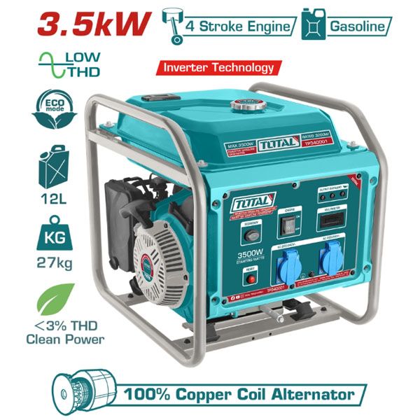  Máy phát điện dùng xăng biến tần 3.5KW Total TP340006 