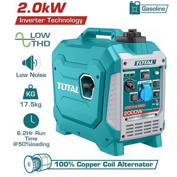  Máy phát điện dùng xăng biến tần 2.0KW Total TP523006 