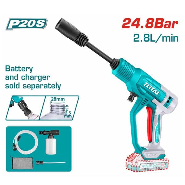  Máy xịt rửa cao áp dùng pin 20V-24.8Bar Total TPWLI2036 