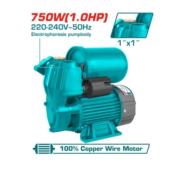  Bơm nước tăng áp tự động 750W Total TWP97506 