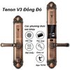 Khóa cửa vân tay Tenon V3 Đồng Đỏ – Khóa thông minh cho biệt thự, tân cổ điển