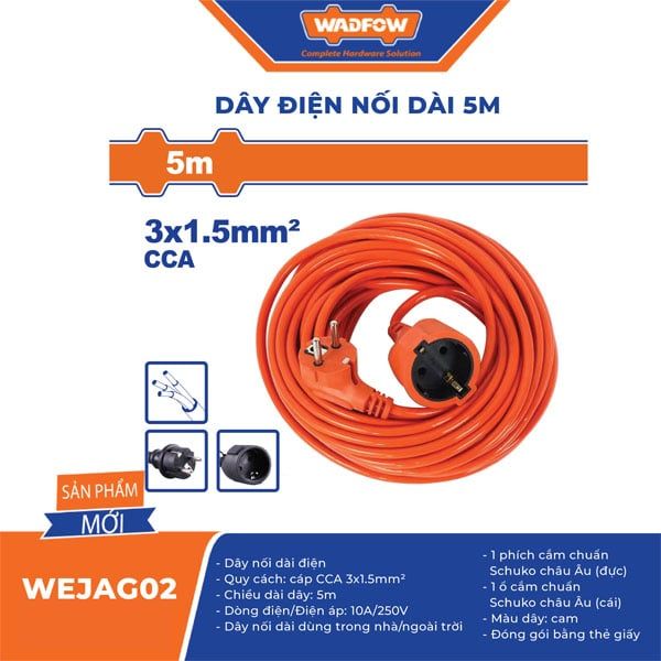  Dây điện nối dài 5m WADFOW WEJAG02 
