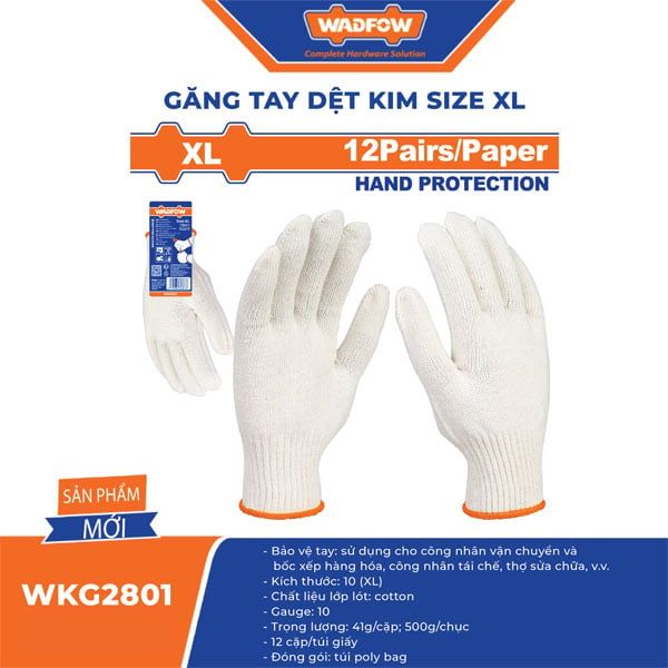  Găng tay dệt kim size XL WADFOW WKG2801 