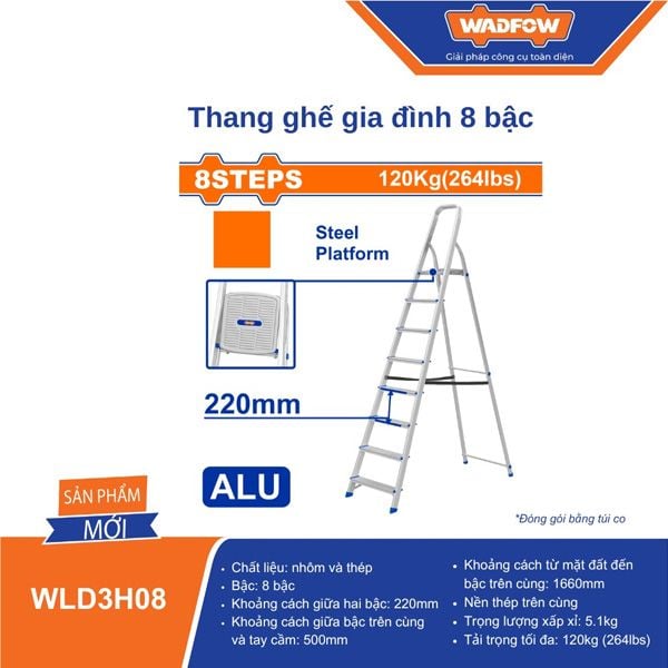  Thang ghế gia đình 8 bậc WADFOW WLD3H08 