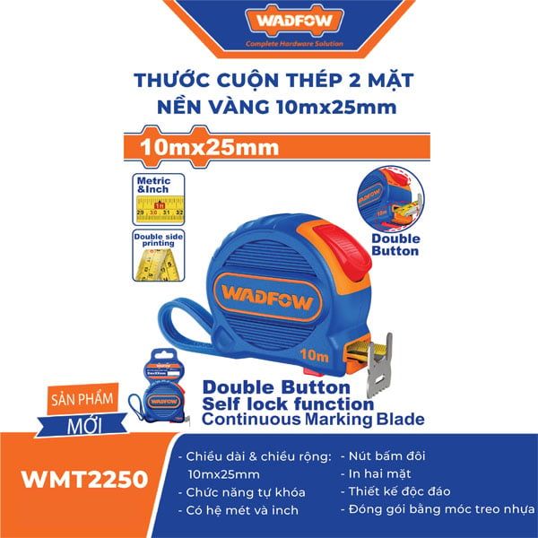 Thước cuộn thép 10mx25mm WADFOW WMT2250 