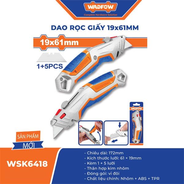  Dao rọc giấy đa năng 19x61mm WADFOW WSK6418 