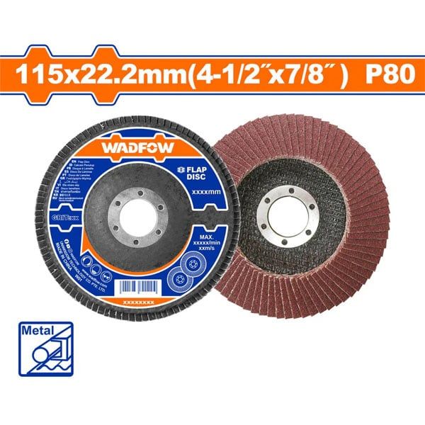  Đĩa nhám xếp 115mmx22.2mm,P80 WADFOW WYL3413 