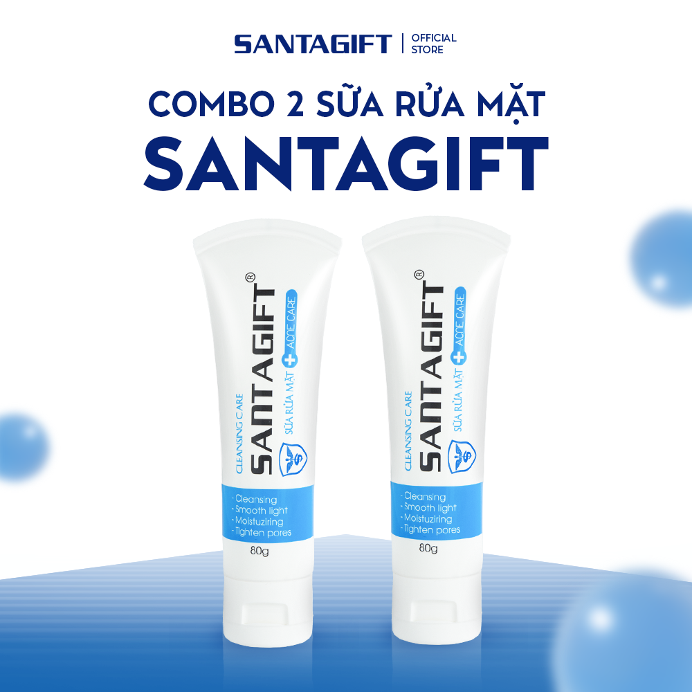 Combo 2 Sữa Rửa Mặt Gamma Santagift Dưỡng Ẩm, Làm Sáng Da 80g - 2SRM