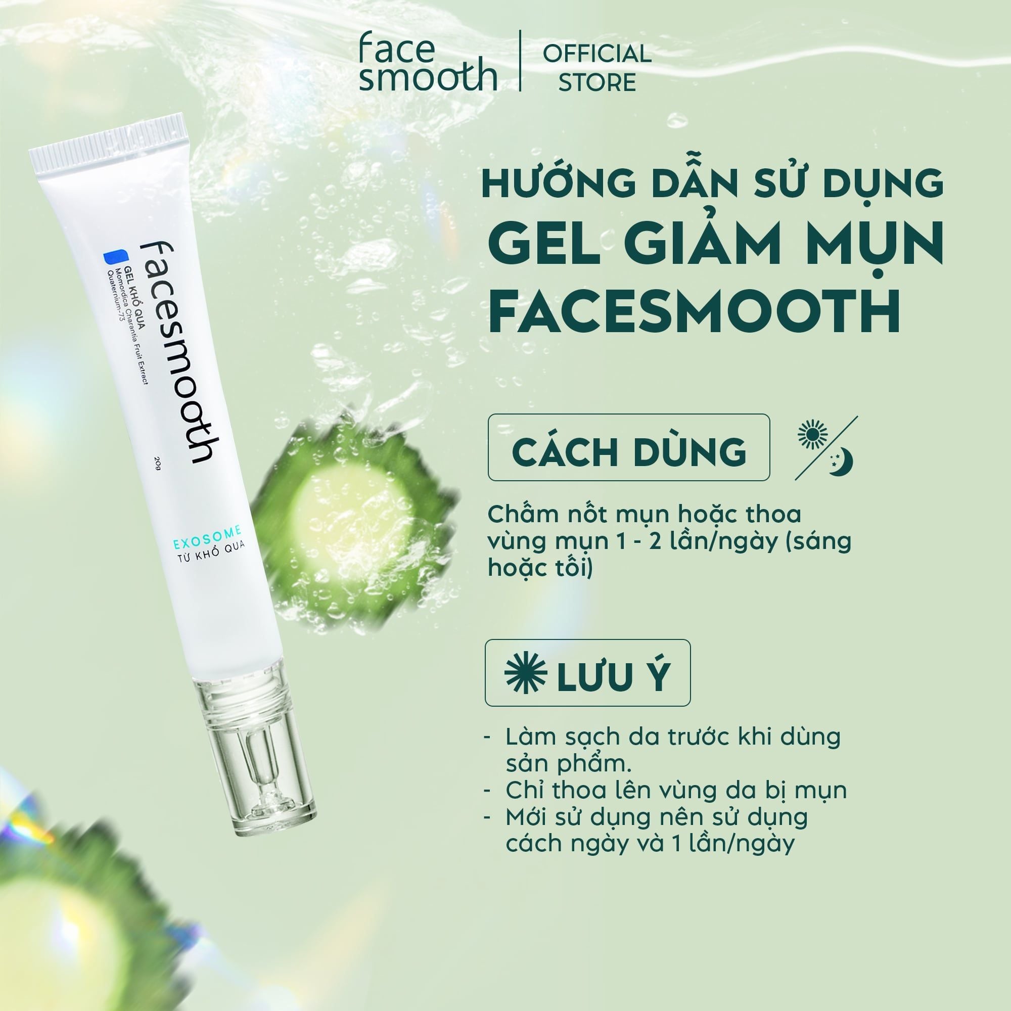 Gel Mụn Khổ Qua Facesmooth - Kháng Viêm, Giảm Sưng & Phục Hồi Da Mụn Công Nghệ Exosome