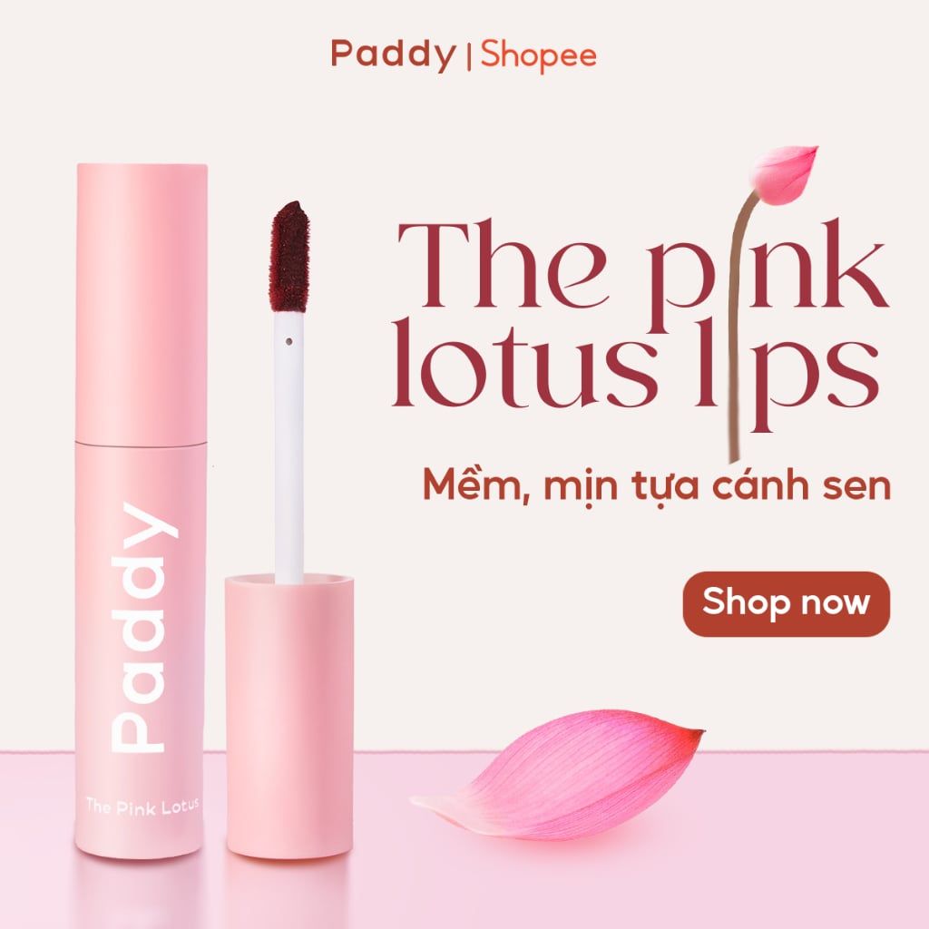 Combo 2 Son Thuần Chay Paddy The Pink Lotus Lips – Chiết Xuất Hoa Sen, Mềm Mịn Không Khô Môi 3g - 2SKVEG