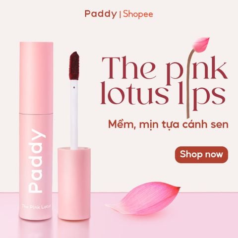  Son Thuần Chay Paddy The Pink Lotus Lips – Chiết Xuất Hoa Sen, Mềm Mịn Không Khô Môi 3g SKVEG 