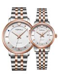  ĐỒNG HỒ TOPHILL TA032G.S7238 + TA032L.S7238 Nam+Nữ dây Thép 316L máy Automatic  kính Sapphire 5ATM 