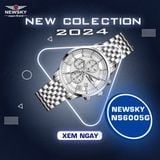  ĐỒNG HỒ NEWSKY NS6005G.S02 Nam máy quartz kính sapphire size 42mm 5ATM 
