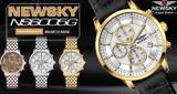  ĐỒNG HỒ NEWSKY NS6005G.L02 Nam máy quartz kính sapphire size 42mm 5ATM 