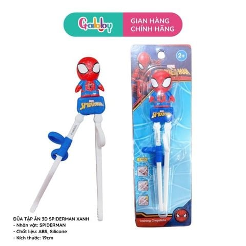 Đũa Tập Ăn 3D Spiderman Xanh