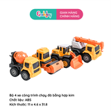 Bộ 4 xe công trình chạy đà bằng hợp kim