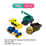 Bộ 4 xe công trình chạy quán tính bằng hợp kim