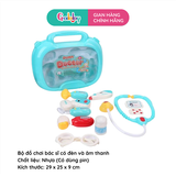 Bộ đồ chơi bác sĩ - Màu xanh có đèn báo và âm thanh (Hình bầu dục) 660-67