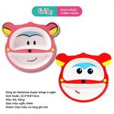 Khay Ăn Melamin Super Wings 2 NGĂN 22.3x19.8x1.9cm (Hồng và Đỏ)