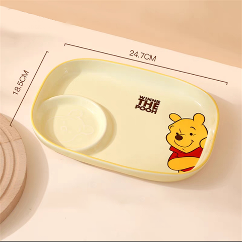 Khay sứ 2 ngăn chữ nhật Disney 24.5*18.5*3 cm