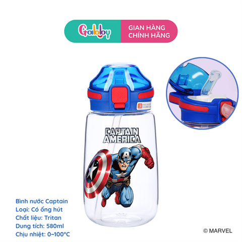 Bình Nước Disney Ống Hút 580ml
