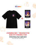  Combo Áo thun đen unisex và tranh vải gắn áo | Chủ đề Troll nghèo kệ khổ 