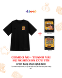  Combo Áo thun đen unisex và tranh vải gắn áo | Chủ đề Troll nghèo kệ khổ 