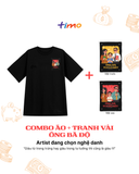  Combo Áo thun đen unisex và tranh vải gắn áo | Chủ đề Giàu bằng niềm tin 