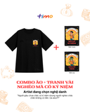  Combo Áo thun đen unisex và tranh vải gắn áo | Chủ đề Troll nghèo kệ khổ 