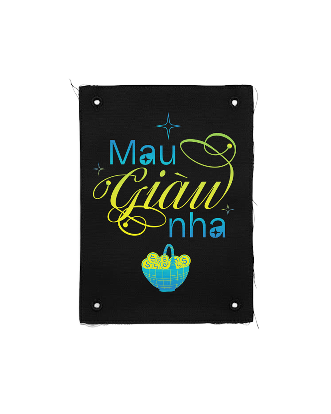  Tranh vải gắn áo Mau giàu nha 