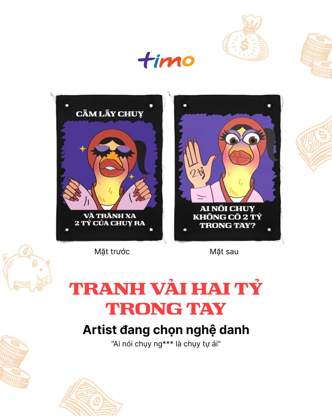  Tranh vải gắn áo 2 tỷ trong tay 
