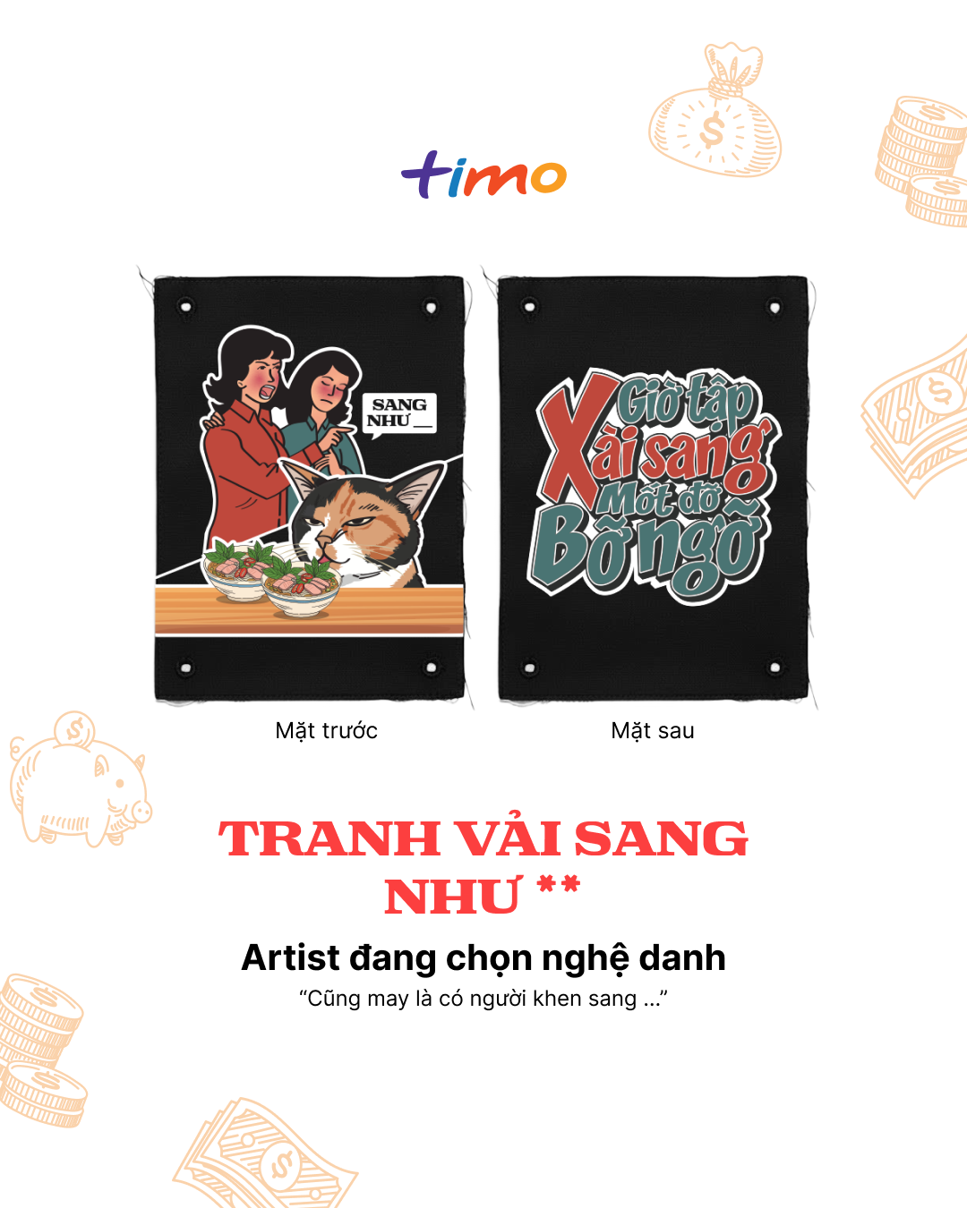  Tranh vải gắn áo Sang như ** 