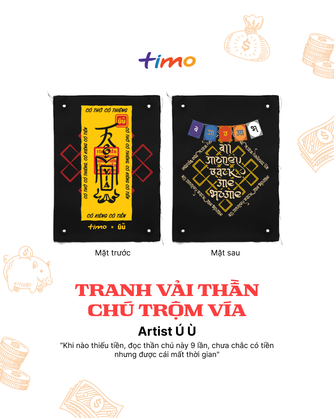  Tranh vải gắn áo Thần chú Trộm vía 