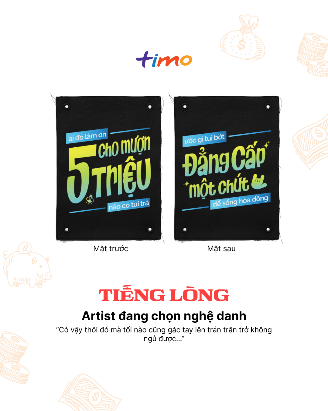  Tranh vải gắn áo Hết tiền mà còn-ten | Ngẫu nhiên 