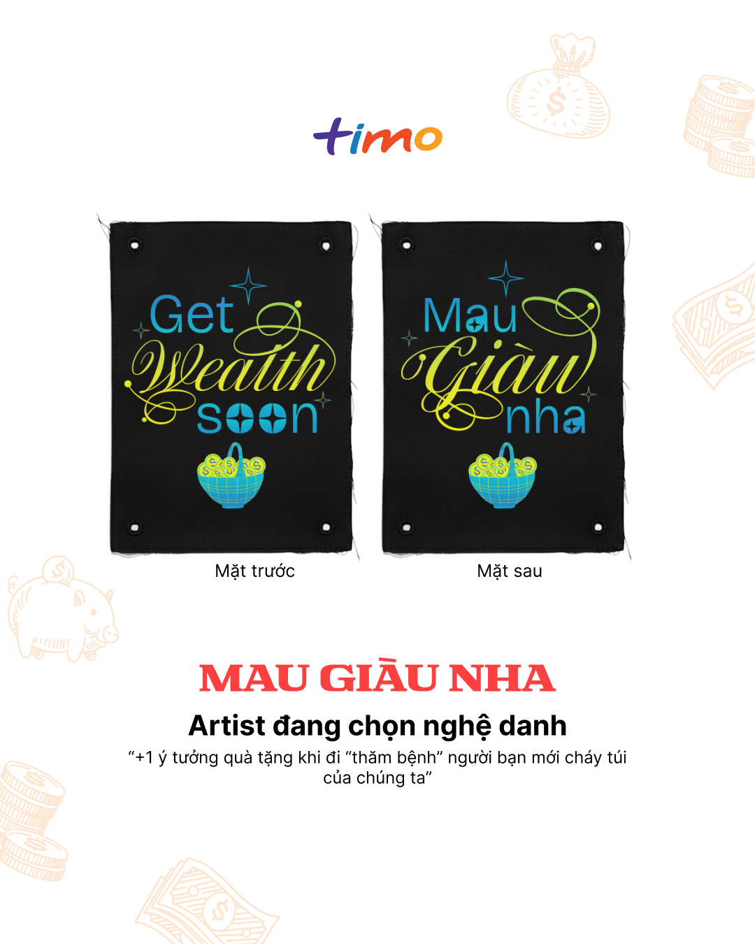  Tranh vải gắn áo Mau giàu nha 
