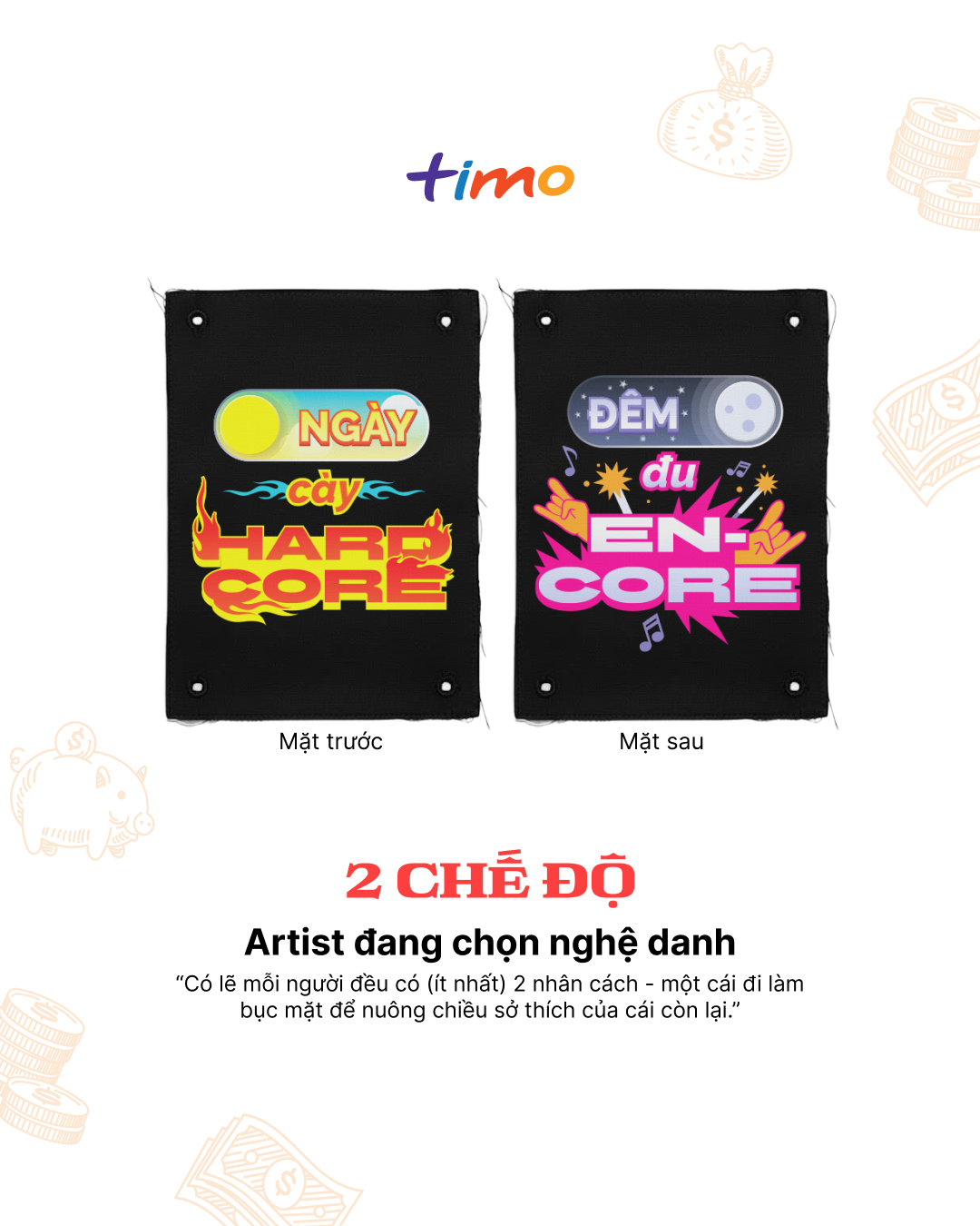  Tranh vải gắn áo 2 Chế độ 