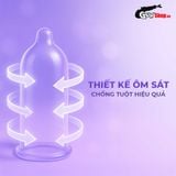  Bao cao su Powergra Maxfit - Size 54mm, siểu mỏng, kéo dài, hương dâu - Hộp 3 cái 