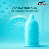  Bao cao su Powergra Promax - Gân sọc và điểm nổi, kéo dài, hương trái cây - Hộp 10 cái 