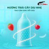  Bao cao su Powergra Promax - Gân sọc và điểm nổi, kéo dài, hương trái cây - Hộp 3 cái 
