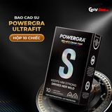 Bao cao su Powergra Ultrafit - Size 49mm, siêu mỏng, kéo dài, hương dâu - Hộp 10 cái 