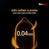  Bao cao su Powergra Ultrafit - Size 49mm, siêu mỏng, kéo dài, hương dâu - Hộp 10 cái 