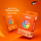  Bao cao su Firon Slide - Siêu mỏng, chống tuột, hương trái cây - Hộp 10 cái 