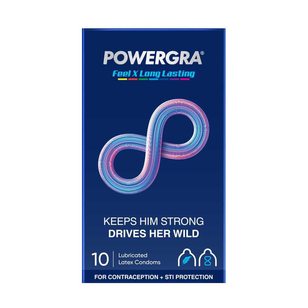  Bao cao su Powergra Feel X - Siêu mỏng, kéo dài, hương nhân sâm - Hộp 10 cái 