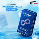  Bao cao su Powergra Feel X - Siêu mỏng, kéo dài, hương nhân sâm - Hộp 10 cái 