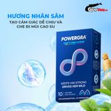  Bao cao su Powergra Feel X - Siêu mỏng, kéo dài, hương nhân sâm - Hộp 10 cái 