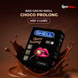  Bao cao su Shell Choco Prolong - Siêu mỏng, kéo dài thời gian, hương chocolate - Hộp 3 cái 