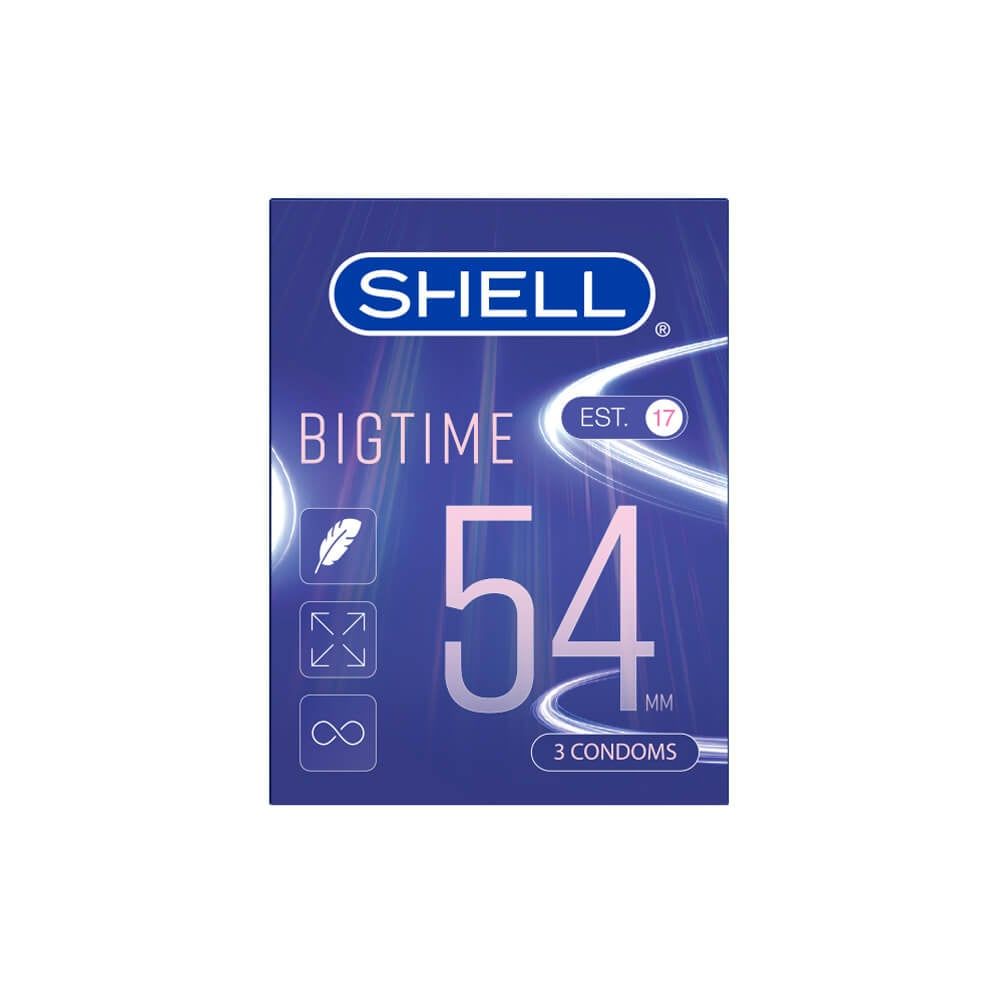  Bao cao su Shell Bigtime - Size 54mm, siêu mỏng, chống tuột, kéo dài thời gian - Hộp 3 cái 