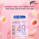  Bao cao su Shell Close Fit - Size 49mm, siêu mỏng, chống tuột, kéo dài thời gian - Hộp 3 cái 